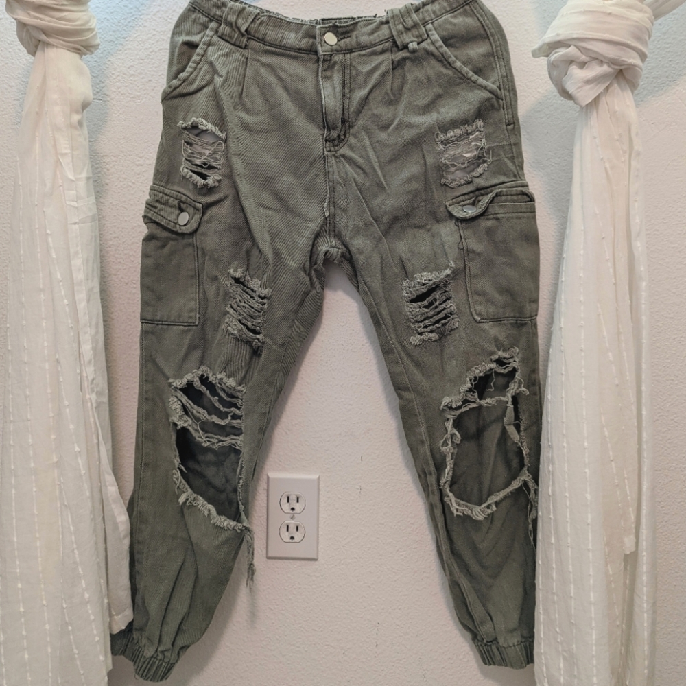 Still available - Army green distressed pants